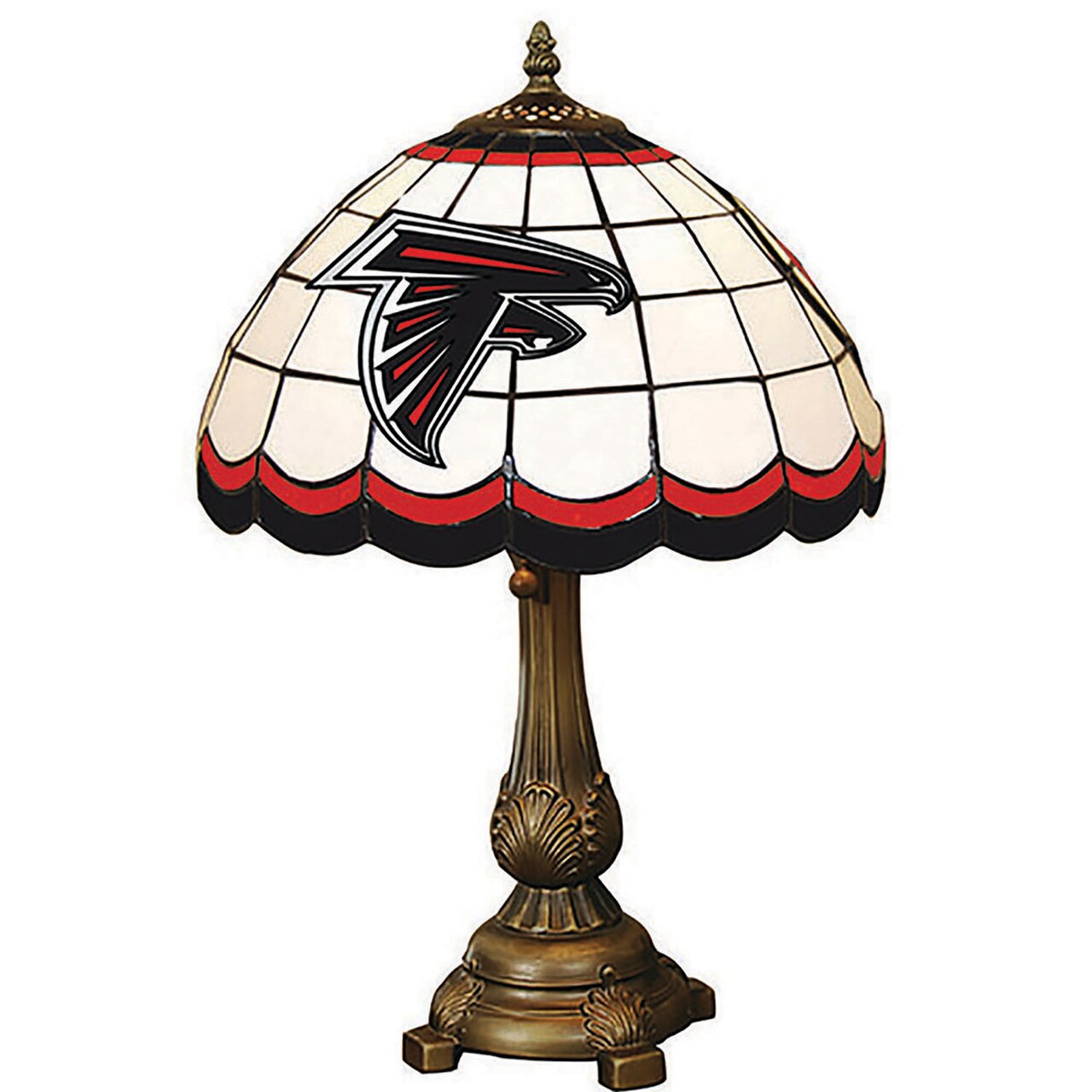 The Memory Company 19.5" Red and Black NFL Atlanta Falcons Tiffany Table Lamp